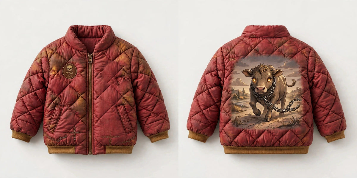 MYAL Rolling Calf Kids Puffer Jacket — Washed Crimson