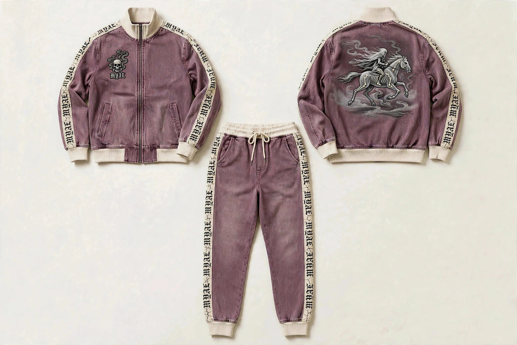 MYAL Duppy Rider Logo-Tape Tracksuit Set — Washed Denim