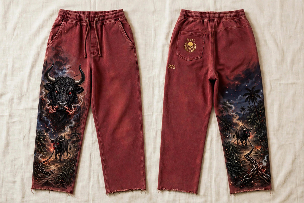 MYAL Rolling Calf Cuffed Sweatpants — Washed Bronze