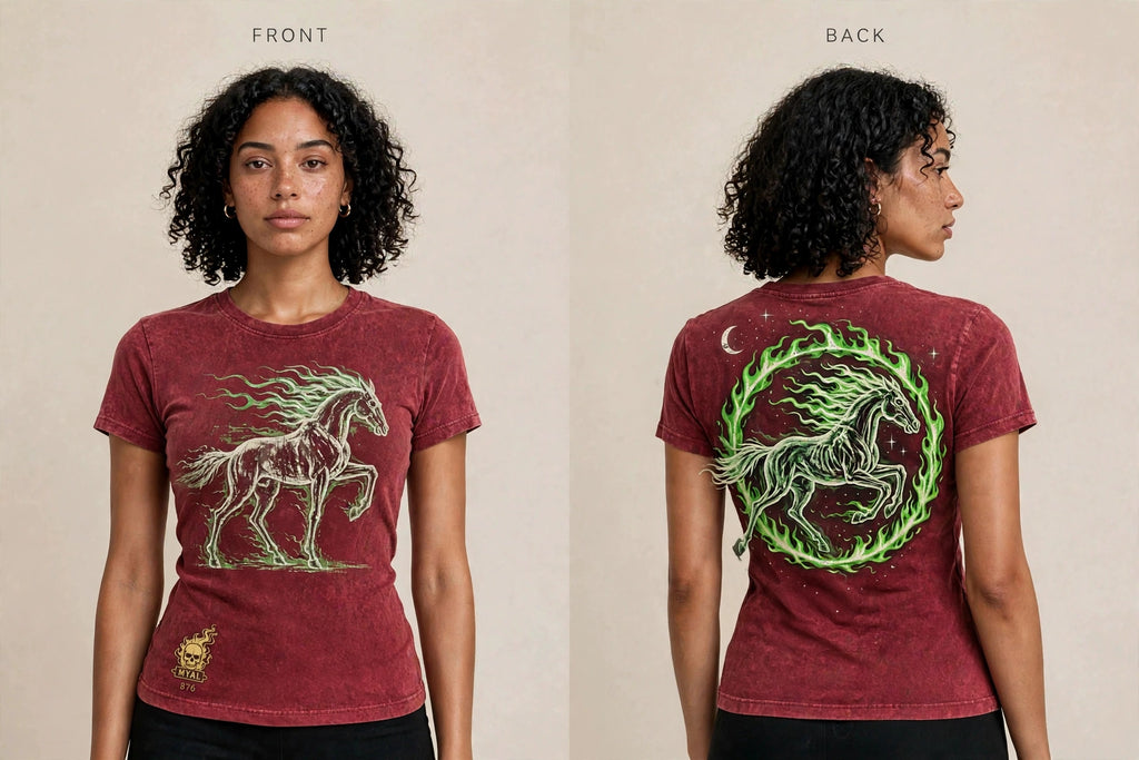 MYAL Duppy Rider Women's Tee — Smoke→Acid Ombré