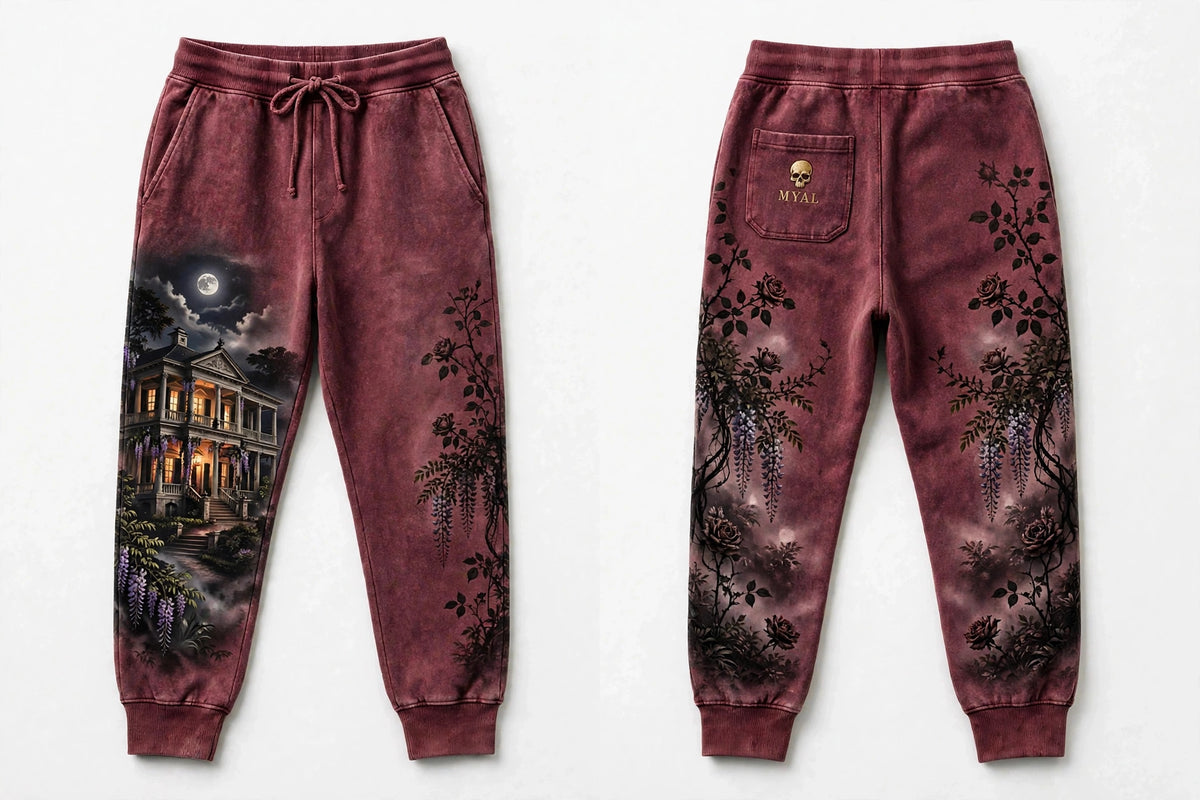 MYAL White Witch of Rose Hall Cuffed Sweatpants — Washed Cameo