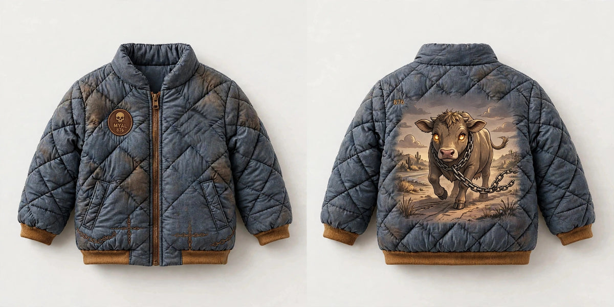 MYAL Rolling Calf Kids Puffer Jacket — Washed Crimson