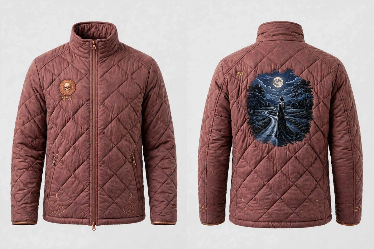 MYAL La Diablesse Men's Puffer Jacket — Washed Damson