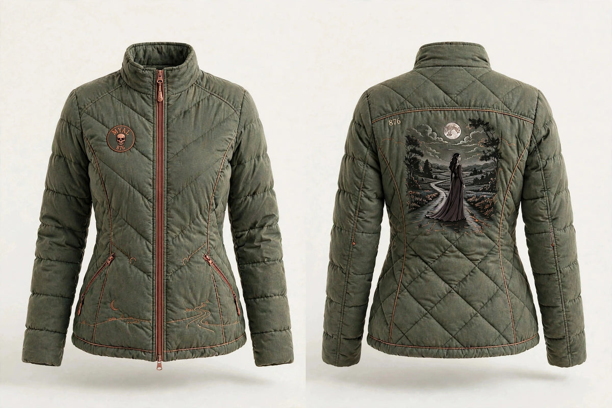 MYAL La Diablesse Women's Puffer Jacket — Washed Damson