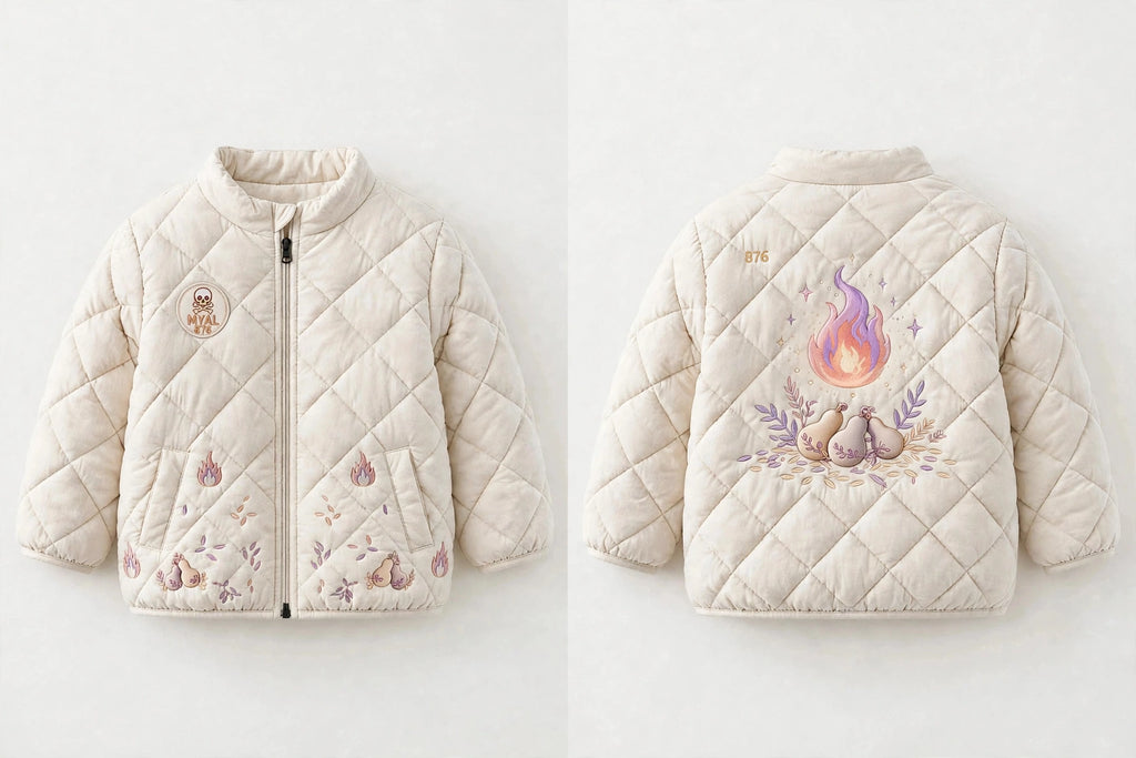 MYAL Ol' Higue Kids Puffer Jacket — Washed Scarlet