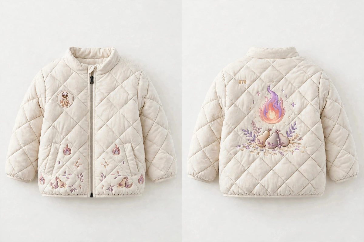 MYAL Ol' Higue Kids Puffer Jacket — Washed Scarlet