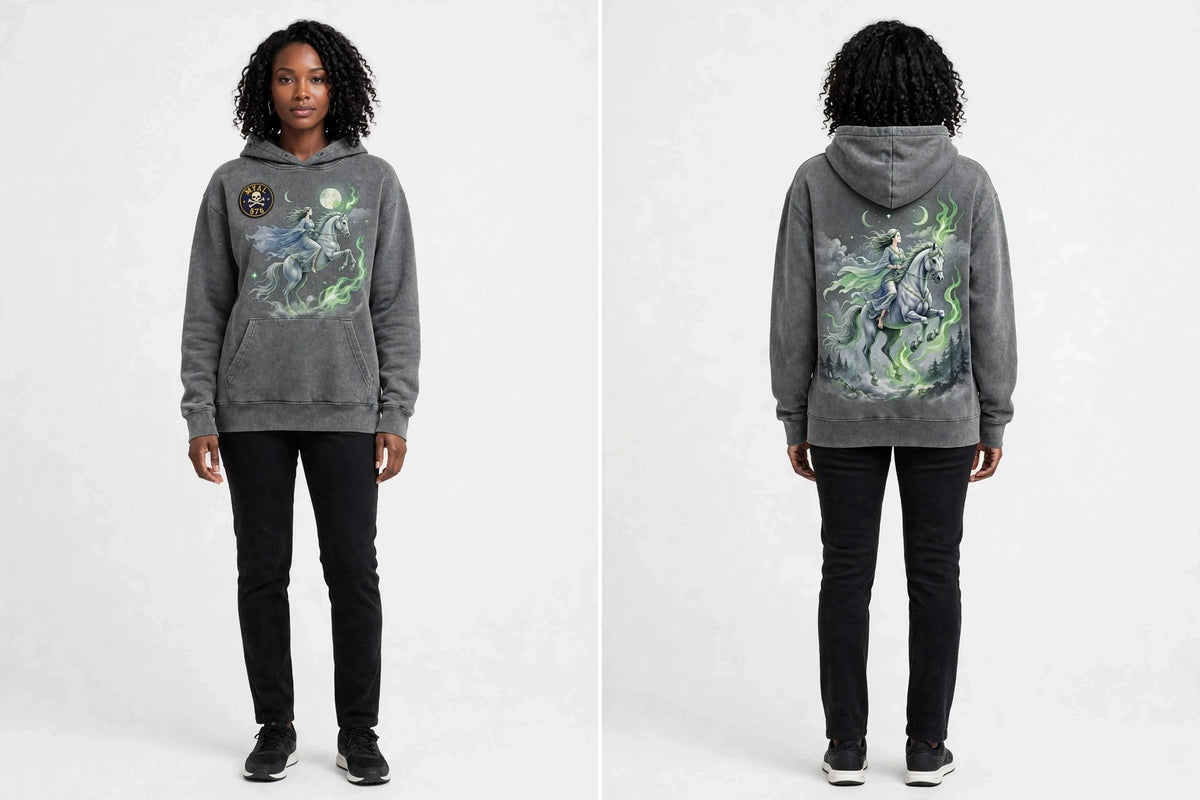 MYAL Duppy Rider Women's Hoodie — Washed Indigo